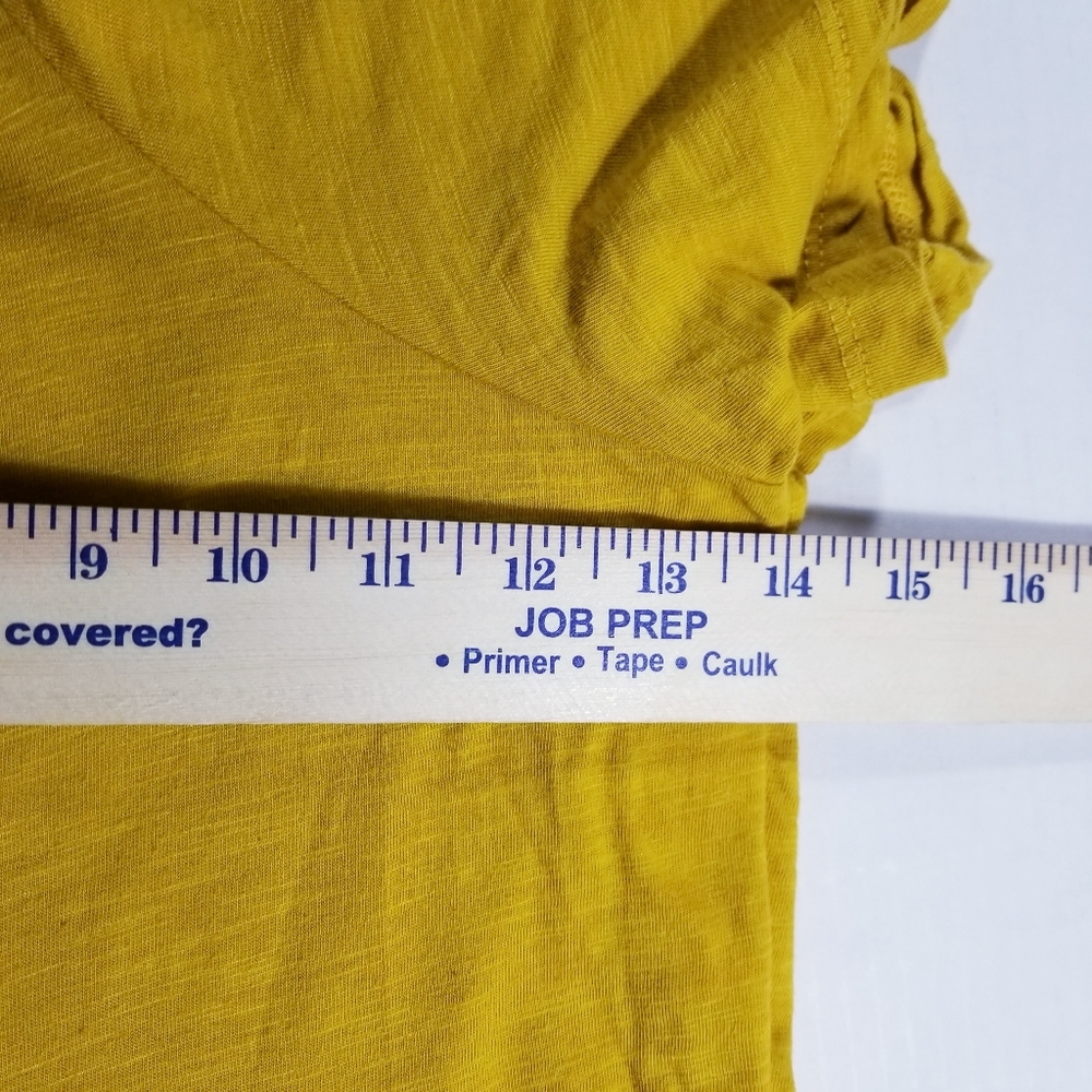 TERRA & SKY MUSTARD YELLOW V-NECK BABYBOLL BLOUSE SIZE 4X - Picture 7 of 11